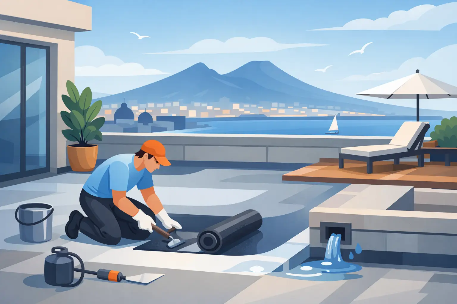 Impermeabilizzazione del terrazzo a Napoli